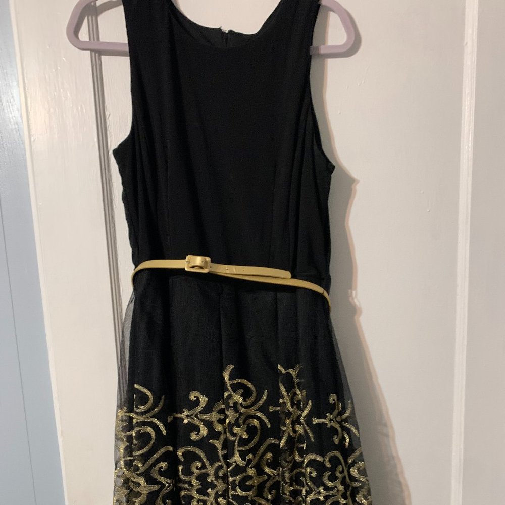 Black with gold detail dress